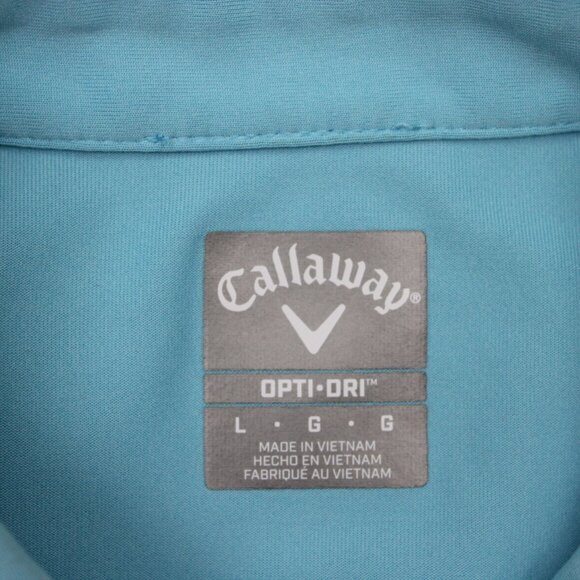 Callaway Opti-Dri Polo Shirt Men Large Blue Polyester Short Sleeve Golf Pullover - Picture 8 of 13